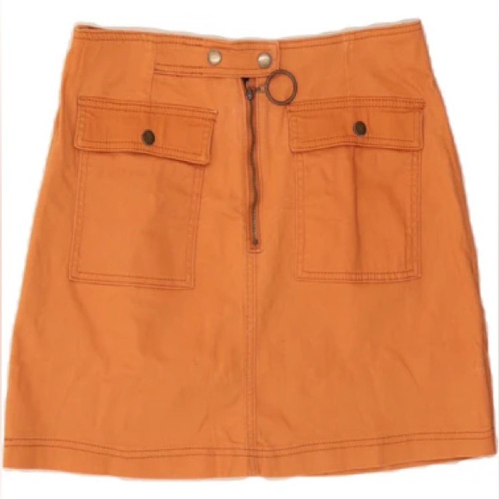 Amisu Terracotta Mini Skirt with Zipper